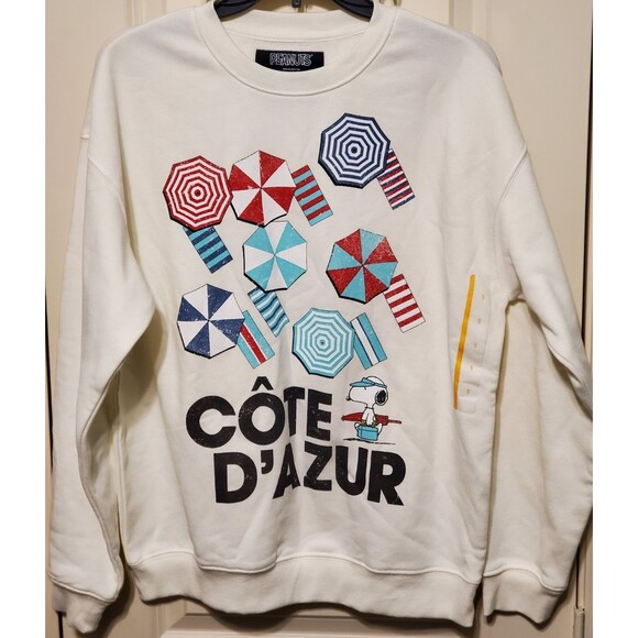 Peanuts Snoopy Cote d'Azur Graphic Women's Sweatshirt Size SMALL - NEW - Picture 1 of 4